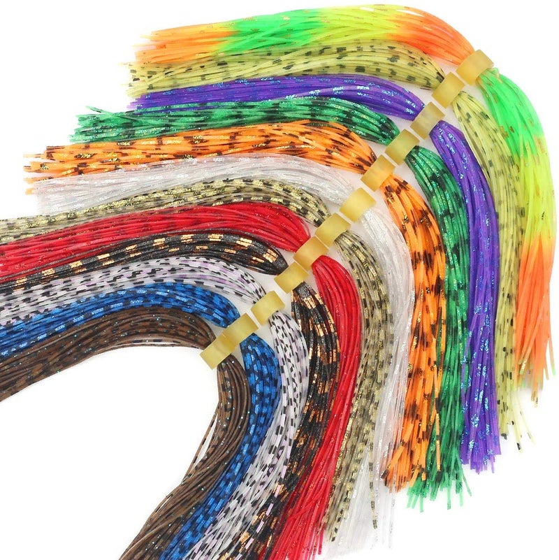XFISHMAN Fly-Tying-Materials-Rubber-Legs-Silicone-Rubber-Skirt 12-24 Colors Fly Tying Supplies (Grizzly Micro Legs 12 Colors kit) - Image 1